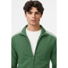 Lacoste Men's Slim Fit Zip Up Monogram Sweatshirt Erkek Tam Fermuarlı Logolu Sweatshirt Yeşil