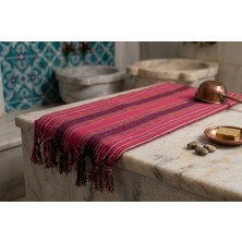 Ludia Ludıa %100 Pamuk Çizgili Peştemal Havlu 90X180 cm Bordo Kırmızı Püsküllü