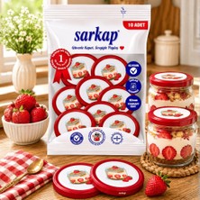 Sarkap 10 Adet Renkli 82 mm Kapak Hijyenik Paketli Magnolia Seri Çilek Sofra Sunumuna Uygun