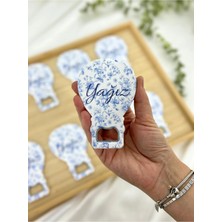Lecatte Mavi Çiçek Temalı Balon Açacak Magnet 10 Adet