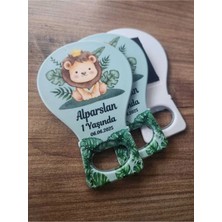 Lecatte Aslan Tema Balon Açacak Magnet Yeni Doğan Bebek Mevlidi Doğum Günü Hediyelik Magnet - 10 Adet
