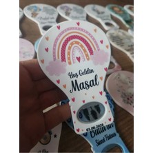 Lecatte Gökkuşağı Tema Balon Açacak Magnet Yeni Doğan Bebek Mevlidi Doğum Günü Hediyelik Magnet - 10 Adet
