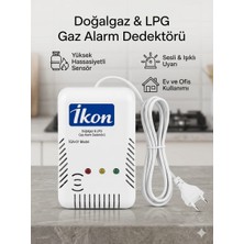 Ikon Doğalgaz ve Lpg Gaz Alarm Cihazı ve Dedektörü – Ce Belgeli, Yüksek Hassasiyetli
