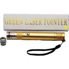 Larimar Lazer Poınter USB Li - Gold Yeşil Lazer Metal Kasa Beyaz Kutu (5177)
