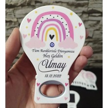 Lecatte 40 Adet Gökkuşağı Desenli Yenidoğan Kız Bebek Açacak Magnet Renkli ve Sevimli