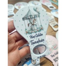 Lecatte Atlıkarınca Tema Balon Açacak Magnet Yeni Doğan Bebek Mevlidi Doğum Günü Hediyelik Magnet - 10 Adet