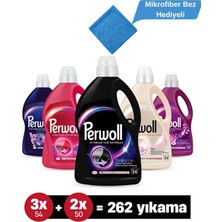 Perwoll Sıvı Çamaşır Deterjanı 3 x 2,97L (162 Yıkama)  Siyah+ Renkli + Beyaz + 2 x 2,75 (100 Yıkama) Çiçek Cazibesi + Çiçek Cazibesi Koyu Renkler