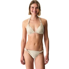 Penti Bej Devon Büzgülü Simli Bikini Üstü