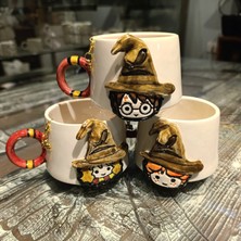 Bonita Bon Luxe 3D Kabartmalı Harry Potter Hermione Ron  2026 Charm Hediyeli Kişiselleştirilebilir Seramik Kupa Takımı
