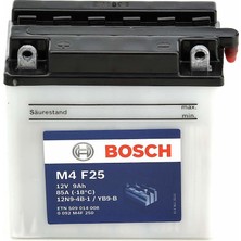 Bosch Motosiklet Aküsü 12V 9 Amper M4F25 Uzun Ömürlü ve Bakım Gerektirmeyen Performans