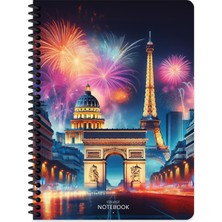 Keskin Color Keskin 16,5 x 22,5 Çizgili Pp Kapak City Spiralli Defter - Paris