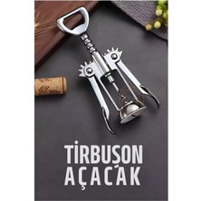 MiraLive Tirbuşon Basınçlı Pratik Tirbuşon Şarap ve Şişe Açacağı Kolay Kullanım Çelik 721046