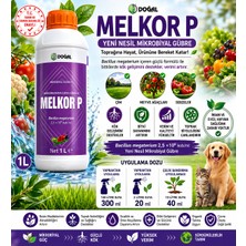 Melkor P 1 Litre Mikrobiyal Gübre | Bacillus Megaterium Içeren Yeni Nesil Biyolojik Bitki Geliştirici | Çim, Meyve Ağacı ve Sebzeler