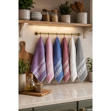 Mela Home Bambu Desen 30*50 cm 6'lı Mutfak Havlusu - Çeyiz - El ve Yüz Havlusu - Kurulama Bezi %100 Pamuk