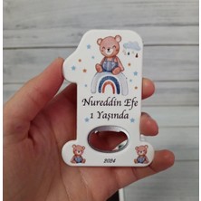 Lecatte 20 Adet Bir Şeklinde Açacak Magnet Mavi Ayıcık
