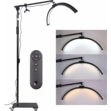 Trled F-700B Katlanabilir Ayaklı ve Tekerlekli Siyah Güzellik Salonu Lambası