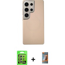 Pileli Store Pilelistore™ Galaxy S24 Ultra Kılıf Eksen Prime - Siyah Autokit 5in1 Fiber Hayalet Polymer Nano Ekran Koruyucu + Raze Metal Kamera Lens - Gs