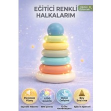 Farbu Oyuncak Eğitici Renkli Halka Dizme 7 Parça  El-Göz Koordinasyonu Destekleyici Zeka Geliştirici Oyuncak  -20 cm