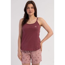 Vienetta Pamuklu Kadın Ip Askılı Şortlu Pijama Takım, 602031