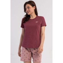 Vienetta Pamuklu Kadın Kısa Kol Şortlu Pijama Takım, 602029