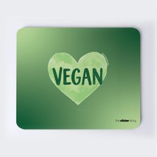 Yeşil Vegan Kalp Mousepad