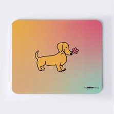 Çiçekli Dachshund Mousepad