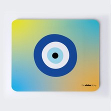 Nazar Boncuğu Beyaz Mavi Mousepad