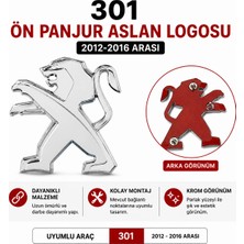 İTHAL Peugeot 301 Uyumlu Ön Panjur Aslan Logosu 2012-2016 Krom Görünümlü