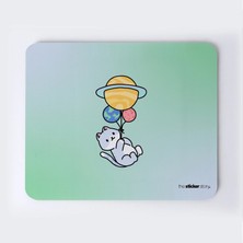 Gezegen Balonlu Kedi Mousepad