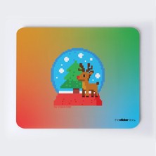 Kar Küresi Pixel Yılbaşı Mousepad