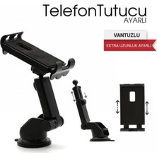Tak Kolay Telefonluk Vantuzlu Ipad+Telefon Tutucu Kızaklı Ayarlı