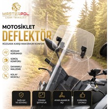 Deflektör Rüzgar Saptırıcı Siperlik Şeffaf Motor Camı Cam Uzatma Model 2