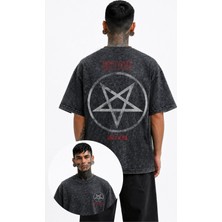 Fuddy Moda Unisex Oversize Mötley Crüe Shout At The Devil Sırt Baskılı Yıkamalı Rock Band Tişört