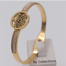 Ry Collections Çelik Zirkon Taşlı Hayat Ağacı Figürlü Bileklik