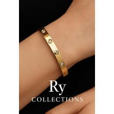 Ry Collections 316 Stainless Steel Cartier Model Gold Renk Bileklik