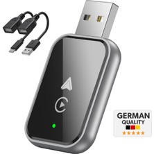 Woyax Kablosuz Carplay Dönüştürücü Android Auto Adaptörü Usb/type-C 2’si 1 Arada Dongle Apple Carplay Kablosuz Bağlantı