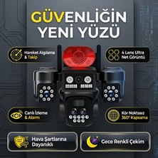 Invicta 4 Lensli Wi-Fi Dış Mekan Güvenlik Kamerası | 360° Ptz Döner, Aı Insansı Takip, Gece Renkli Görüntü, Siren ve Sesli,kör Noktasız