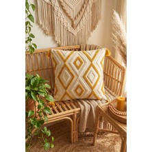 Destiva Home Etnik Geometrik Desenli Püsküllü Pamuk Gizli Fermuarlı Punch Kırlent Kılıfı 42X42CM