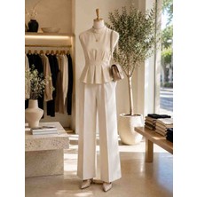 Lavin’s Luxury ✨ Ivory Grace Peplum Bluz