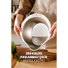 Destpak Yüksek Kalite Paslanmaz Çelik Pirinç Süzgeci - 304 Kalite - Ekstra Sağlam - Ömürlük Pirinç Süzgeç