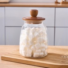 MİEN Mien Akasya Kapaklı Borosilikat Konik Cam Kavanoz 1200 ml
