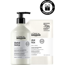L'Oréal Professionnel Metal Detox Yıpranmış Saçlar Için Onarıcı Şampuan 500ML & 500ML Refill Saç Bakım Seti