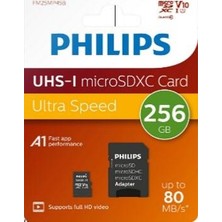 Philips FM25MP45B/00 256GB CLASS10 Uhs-I U1 Tf Adaptörlü Micro Sdxc Hafıza Kartı