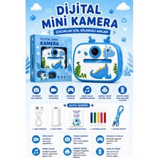Vothoon Dinozor Tasarımlı Anında Baskılı Çocuk Fotoğraf Makinesi 1080P Dijital Çocuk Kamerası
