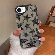 Powerfox Iphone 16E Uyumlu Silikon Kenar Sert Arka Anti Düşme Kılıfı Yıldız Desenleri MK01A