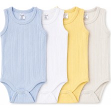 Bulut Anne ve Çocuk Askılı Çıtçıtlı Body 4'lü Paket Renkli Raporlu Esnek Kumaş 3-6 Yaş Kız Set/erkek Set