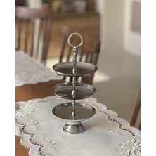 Marys Concept Gümüş Kurabiyelik & Sunum Standı - 3 Katlı