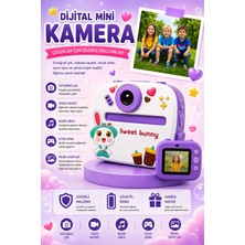 Vothoon Rabbit Tasarımlı Anında Baskılı Çocuk Fotoğraf Makinesi 1080P Dijital Çocuk Kamerası