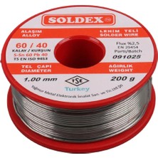 Soldex 1.00MM Kalın 200 Gram Kalın Lehim Teli SN60 PB40