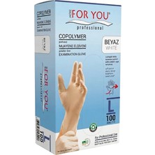 MORE FOR YOU Tek Kullanımlık Copolymer Eldiven 100'LÜ Beyaz (L)